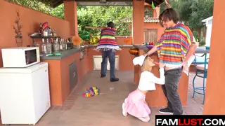 Petite Stepsister Risks a Blowjob Near Her Stepdad