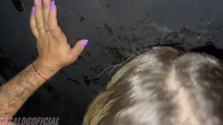 Blonde Latina MILF Swallows Stranger at Gloryhole