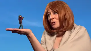 Brunette Giantess Towers Outdoors in Cosplay Parody