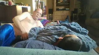 Chubby Bear Feeds His Thick Cock to a Twink