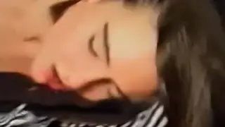 Brunette in Lingerie Gets Hairy Pussy Licked Then Facialized
