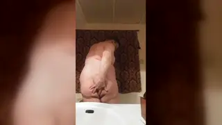 Hairy Bear Fingers Himself and Swallows His Load