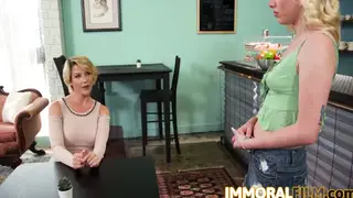 Petite Blonde Gives Deep Throat to Her Husband