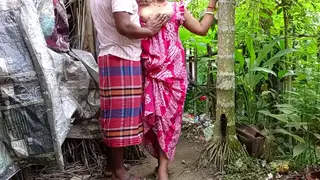 Indian Maid in Uniform Teases Outdoors