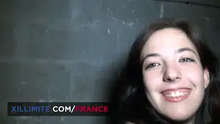European Brunette Takes Two Cocks in Basement Swing