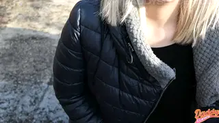 Blonde Hairy MILF Swallows Cum After Outdoor Blowjob
