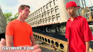 Mature Ebony Daddy Meets Guy Outdoors
