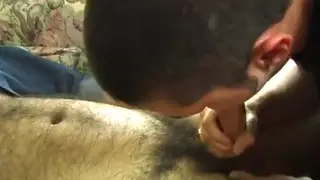 Hairy Mature Bear Blows Partner to Cumshot