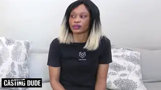 Ebony Casting Amateur Deepthroats and Rides in Rough Interracial Session