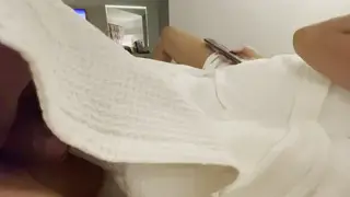 Blonde Stepsister Gives a Handjob While Watching TV