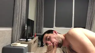 European Stud Worships Feet Before a Sloppy Blowjob