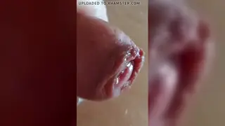 Slim Twink Strokes Uncut Cock to Cumshot in POV