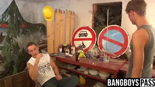 Twink Neighbor Takes Raw Bareback from Hung Stud