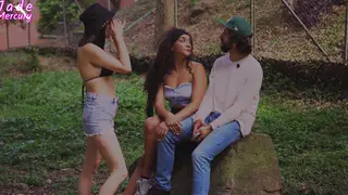 Curvy Girlfriends Invite Neighbour for Outdoor Threesome