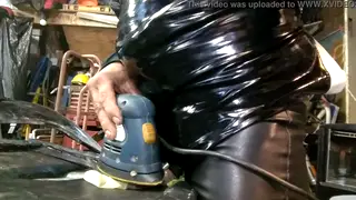 Leather-Clad Man Strokes His Thick Tool