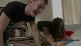 Blonde Teen in Stockings Takes Big Cock Deep