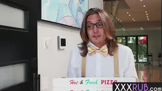Blonde Teen Delivers Pizza and Ends Up Serving a Steamy Blowjob