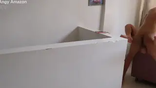 Latina MILF Takes Creampie While Cuckold Husband Watches on the Couch