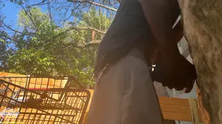 Inked Black Hunk Strokes His BBC Outdoors in Work Gear