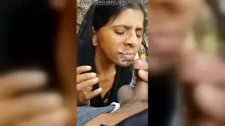 Indian Milf Works a Mushroom Head with Her Mouth