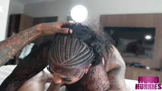 Tattooed Ebony BBW Takes BBC Outdoors for Cumshot
