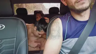 Driver Joins Lesbian Couple for Backseat Encounter