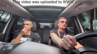 Latino Twink Gets Rimmed and Facialed in a Car