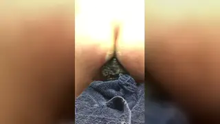 Solo Anal Stretching With a Massive Plug