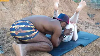 Interracial Couple Creampies Outdoors In Lingerie