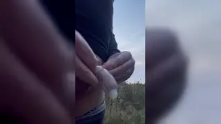 European Stud Swallows Load Outdoors After Deep Throat