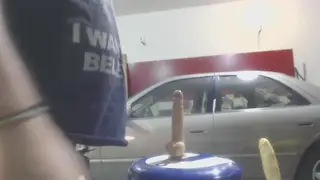 Chubby Bear Rides Anal Dildo Until the Toy Glistens