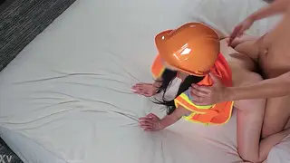 Petite Asian Employee Cheats With Her Boss at the Office