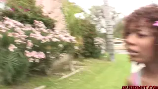 Ebony Beauty Takes a Massive White Cock in Every Position