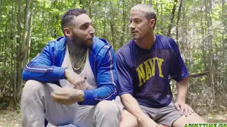 Blonde Jock and Brunette Hunk Flip-Fuck Outdoors