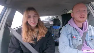 Curvy MILF Takes Stranger Creampie In Car POV
