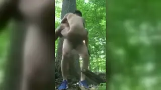 Hairy Bear Takes Twink Rough Against Forest Trees