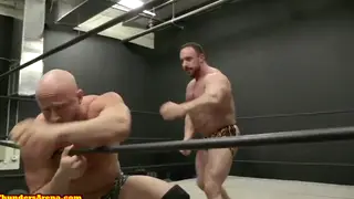 Muscular Bodybuilders Wrestle and Spank in Gym Showdown