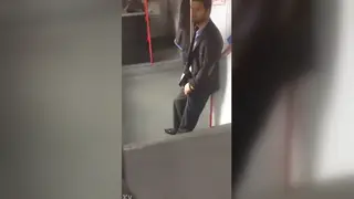 Latino Flashes Hard Cock on Moving Subway