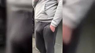 Guy Shows Off Massive Bulge on City Sidewalk