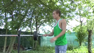 European Twink Receives Outdoor Massage in POV