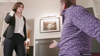 European Secretary Bent Over Desk for Anal