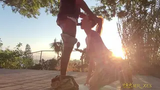 Redhead Petite Babe Swallows After Outdoor Deepthroat