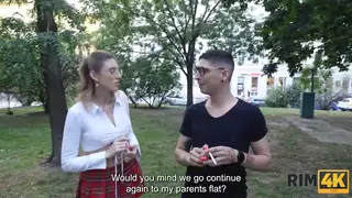 Blonde European Gives Deep Rimming on the Couch