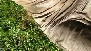 Public Park Bench Hosts Piss Shower and Rim Job