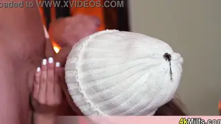 Busty MILF Savors POV Blowjob on Winter Getaway