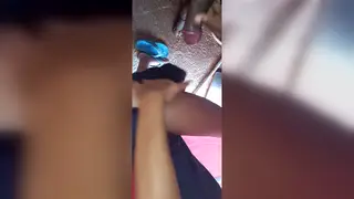 Latina Teen Dominates Neighbor in Abandoned Bathroom