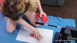 Blonde MILF Rides Anal Toy to Squirting Climax