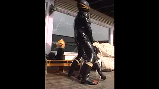 Rubber Biker Dominates In Latex Fetish Session