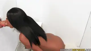 Ebony Teen Tries Gloryhole and Takes Facial from Strangers