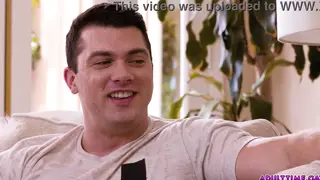 Straight Muscular Buddies Share First Gay Threesome
